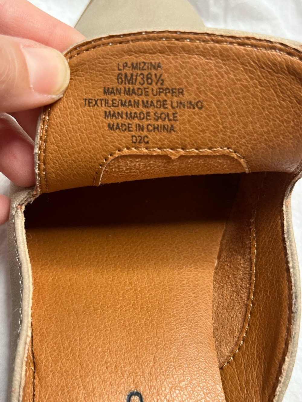 Lucky Brand Mizina Slip-On Shooties Taupe / Beige Block Heel Size 6 - Picture 10 of 13